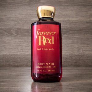 Bath & Body Works Forever Red Body Wash Gel 10 oz Rich Vanilla Rum, Oak Wood NEW